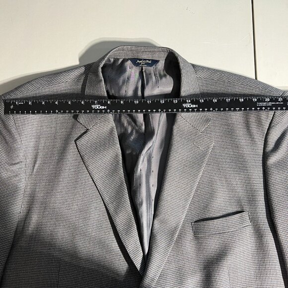 Joseph Feiss Gold Sport Coat Blazer Jacket Mens 54 R Two Button Wool Houndstooth - Picture 11 of 16